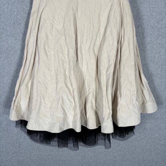 Banana Republic Dress 4P Cream Velvet Suede‎ Neutral Tulle Party Witchy Whimsy - Picture 3 of 13
